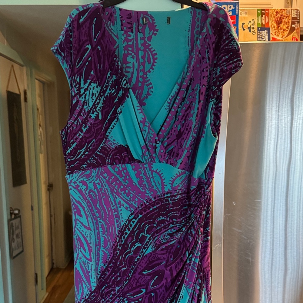 Ralph Lauren Purple and Blue Midi Dress